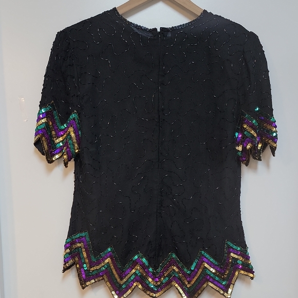 Vintage | SCALA | Mardi Gras Sequin Embellished Top - Picture 7 of 9